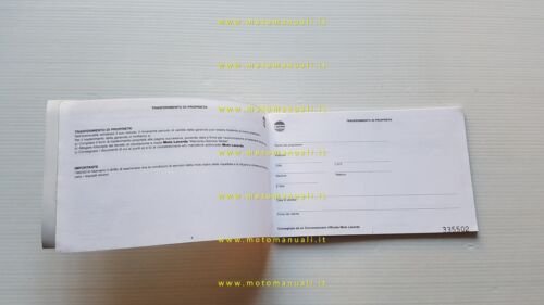 Laverda modelli anni 2000 libretto tagliandi garanzia originale nuovo