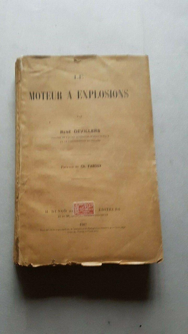 Le moteur a explosions-Devillers 1917-Dunod & Pinat texte français libro