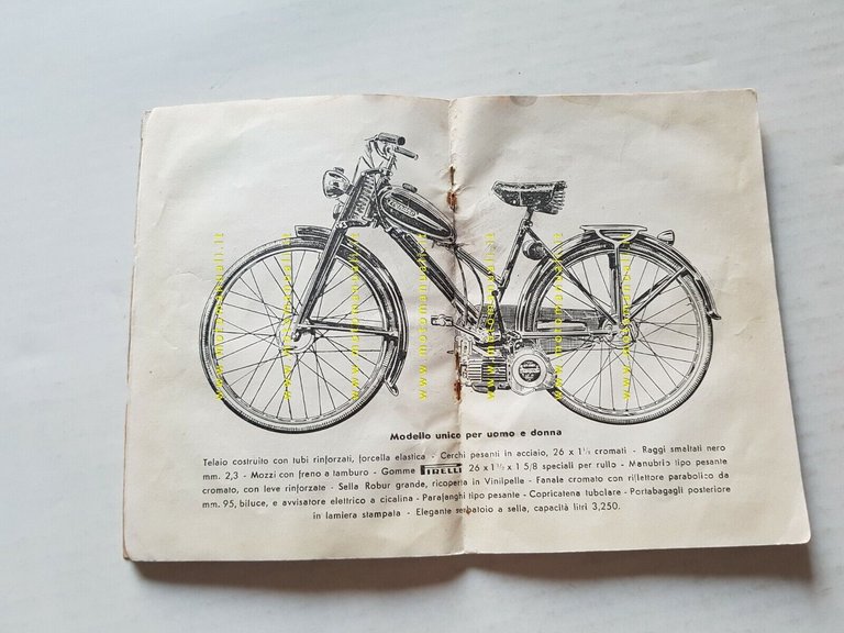 Legnano Mosquito 49 1953 manuale uso originale italiano owner's manual