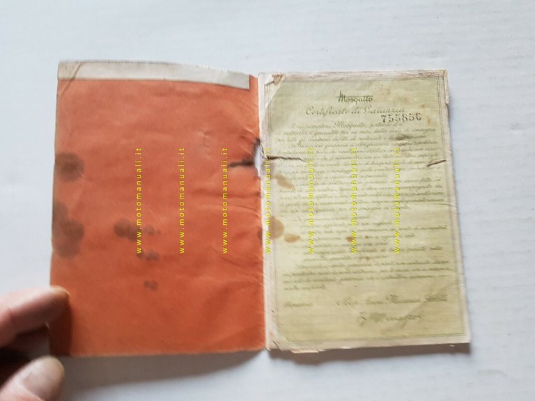 Legnano Mosquito 49 1953 manuale uso originale italiano owner's manual