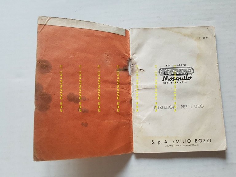 Legnano Mosquito 49 1953 manuale uso originale italiano owner's manual