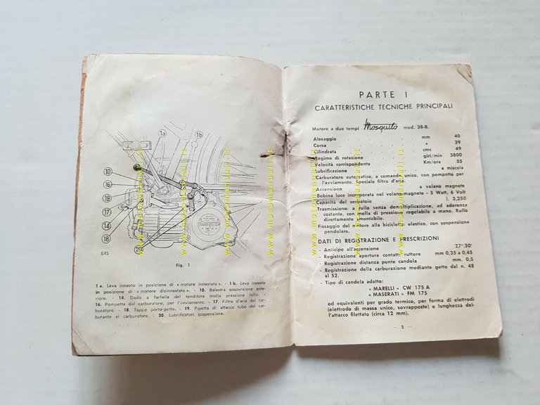 Legnano Mosquito 49 1953 manuale uso originale italiano owner's manual
