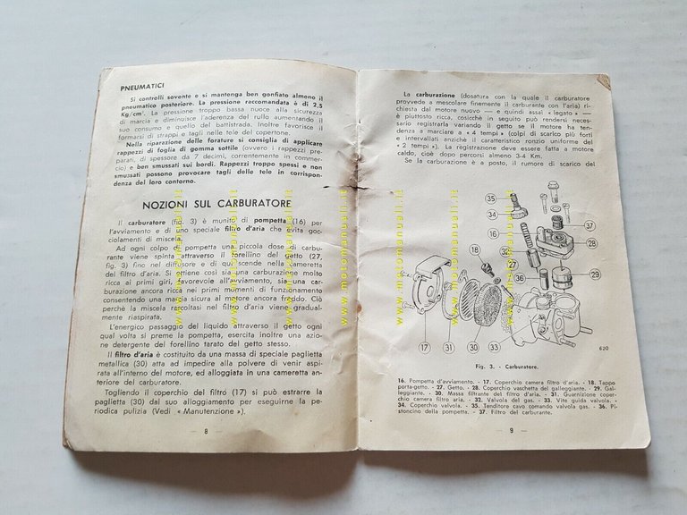 Legnano Mosquito 49 1953 manuale uso originale italiano owner's manual
