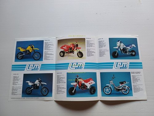 LEM produzione minimoto ciclomotori anni 90 depliant italiano originale