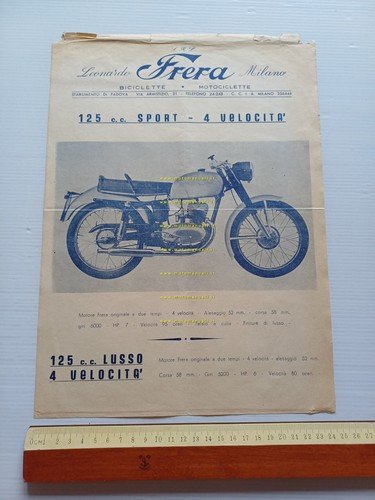 Leonardo Frera 125 4V Sport depliant moto anni 50 originale