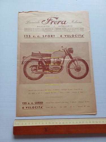 Leonardo Frera 125 4V Sport depliant moto anni 50 originale