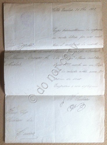 Lettera Autografa del Sindaco di Villa Basilico al Sindaco di …