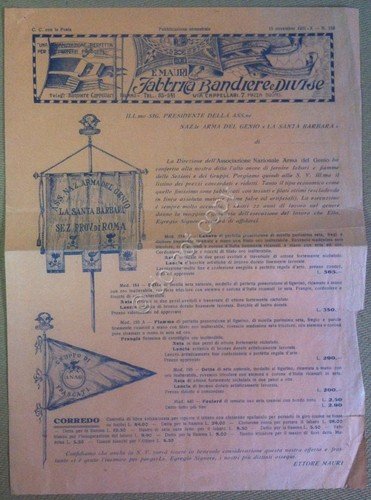 Lettera prestampata - Fabbrica Bandiere e Divise Mauri - Milano …