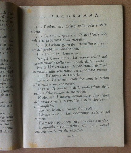 Libretto - Associazioni Universitarie Azione Cattolica - XXIV Congresso 1938