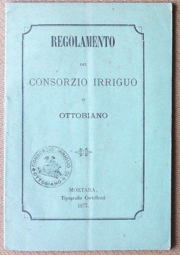Libretto - Booklet - Regolamento consorzio irriguo di Ottobiano - … | Immagine principale