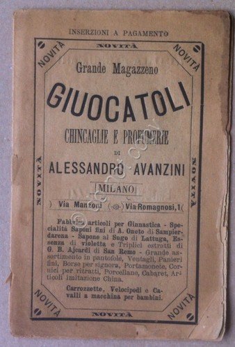 Libretto - inserzioni a pagamento - 1885 - varie pubblicità …