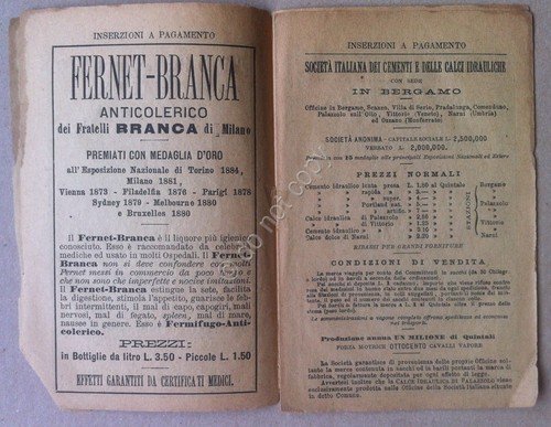 Libretto - inserzioni a pagamento - 1885 - varie pubblicità …