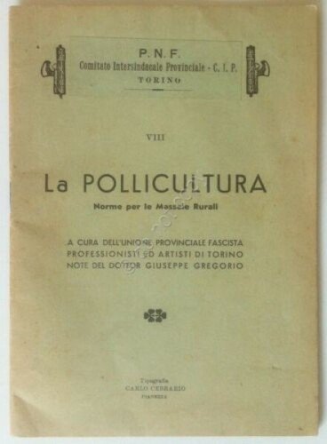 Libretto - La Pollicultura - 1936 - autarchia