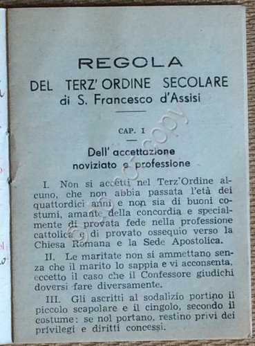Libretto - Pagella del Terziario Francescano d'Italia - Milano 1943 | Immagine Gallery 2