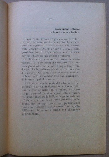 Libretto - Senato Italiano 1949 - Regolamentazione o Abolizione? - …