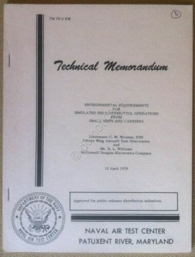 Libretto - U.S. Navy - Simulated Helicopter/VTOL Operation - 1978