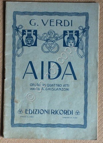 Libretto d'opera - Verdi - Aida - Ricordi 1928 - … | Immagine principale