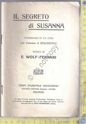 Libretto Opera - Il segreto di Sussanna - Wolf - … | Immagine principale