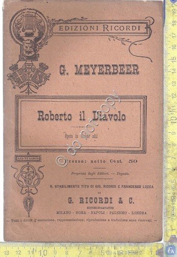 Libretto Opera - Roberto il Diavolo - G.Meyerbeer - Ricordi … | Immagine principale
