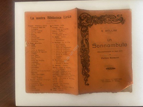 Libretto Opera Bellini La Sonnambula Ed Cervieri | Immagine principale