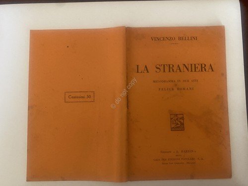 Libretto Opera Bellini La Straniera Ed. Barion 1934 | Immagine principale