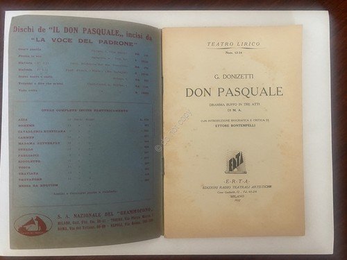 Libretto Opera Donizetti Don Pasquale Teatro Lirico Ed. Erta 2° … | Immagine Gallery 2