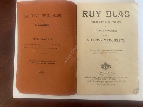 Libretto Opera Marchetti Ruy Blas Ed Ricordi Libreria Querci della … | Immagine Gallery 2
