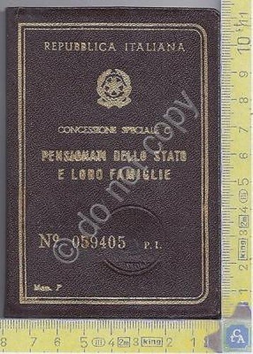 Libretto Sconto Tariffe Ferroviarie - Pensionati dello Stato - 1963