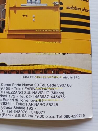 Liebherr A-R 911 serie C escavatore idraulico 1977 depliant italiano …