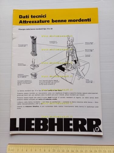 Liebherr benne mordenti 1976 scheda tecnica depliant italiano originale
