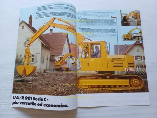 Liebherr escavatore gommato A-R 901 C 1977 depliant originale