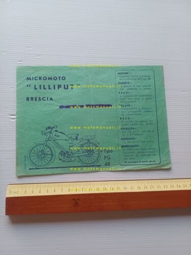 Lilliput micromotore Ducati Cucciolo depliant anni 50 originale