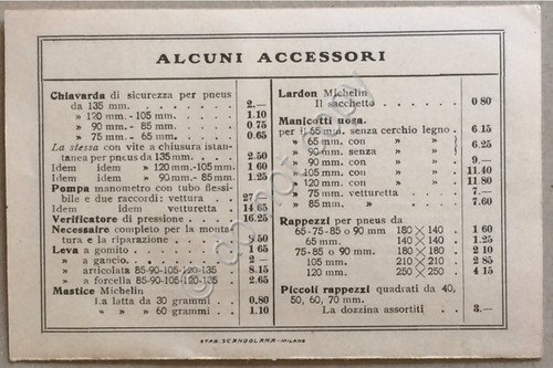 Listino prezzi Pneumatici Michelin per Automobili - Primi '900 | Immagine Gallery 2