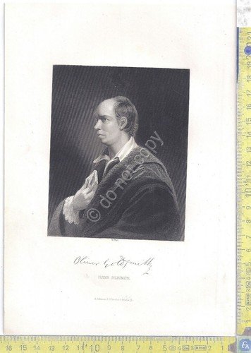 Litografia - Oliver Goldsmith - .XIX Secolo