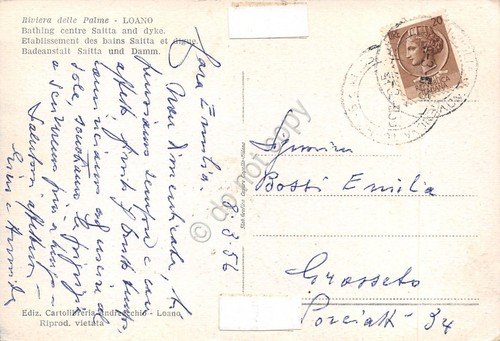 Loano Stabilimento Bagni Saitta e diga 1956