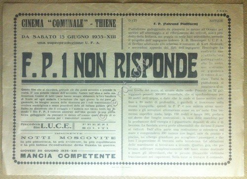 Locandina Cinema Comunale Thiene - F.P.1 Non Risponde - 1935 | Immagine principale