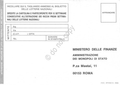 Lotteria Nazionale cartolina Campionato Mondiale di Calcio USA 1994 | Immagine Gallery 2