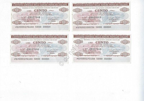 Lotto di 3 MiniAssegni - Istituto Italiano Banche Popolari - … | Immagine principale