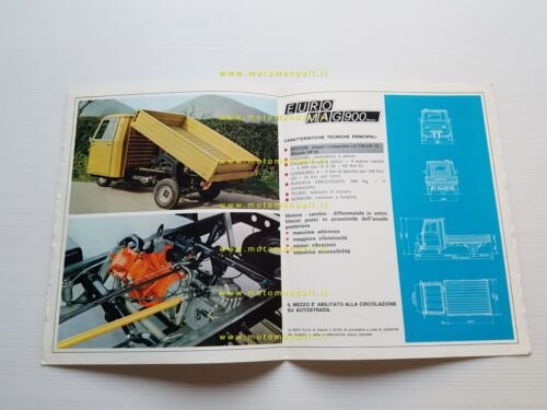 MAG Euromag 900 Diesel 1976 motocarro depliant originale