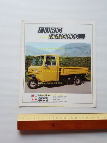 MAG Euromag 900 Diesel 1976 motocarro depliant originale italiano