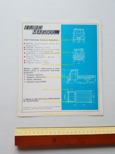 MAG Euromag 900 Diesel 1976 motocarro depliant originale italiano
