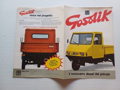 MAG Gasolik motocarro Diesel 1982 depliant italiano originale