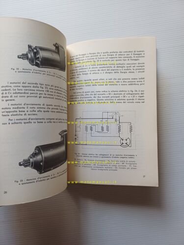 Magneti Marelli manuale officina motorini avviamento auto 1959 originale
