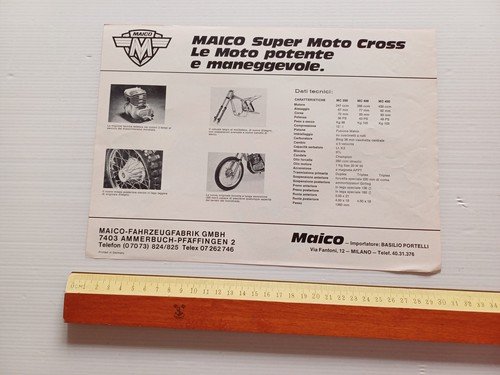 Maico 250 - 400 - 450 Cross 1975 depliant italiano …