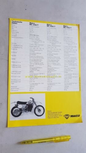 Maico cross MC 250/T- 400/T- 440/T 1979 depliant originale moto …