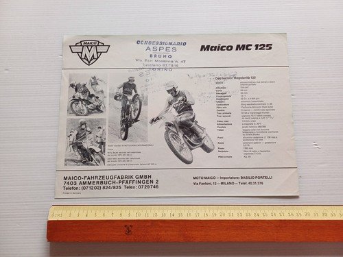 Maico MC 125 cross 1974 depliant originale italiano