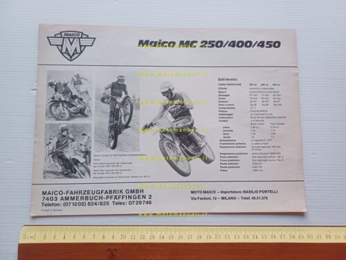 Maico MC 250 - 400 - 450 cross 1974 depliant …