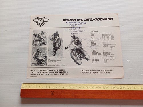 Maico MC 250 - 400 - 450 cross 1974 depliant …