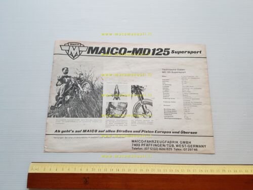 Maico MD 125 Supersport 1971-72 depliant originale
