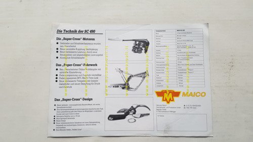Maico SC 490 Cross 1984 depliant originale tedesco
